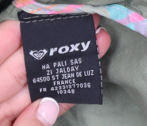 Roxy Women’s Green Cotton Military Jacket Size S Button Front