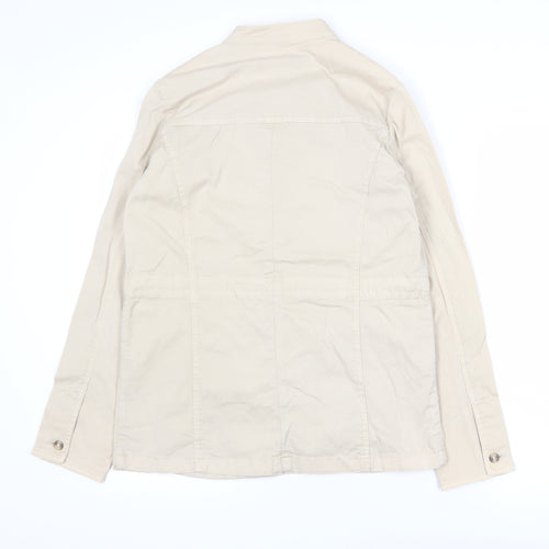 Capsule Women Beige Military Jacket UK 10 Cotton Mid-Length