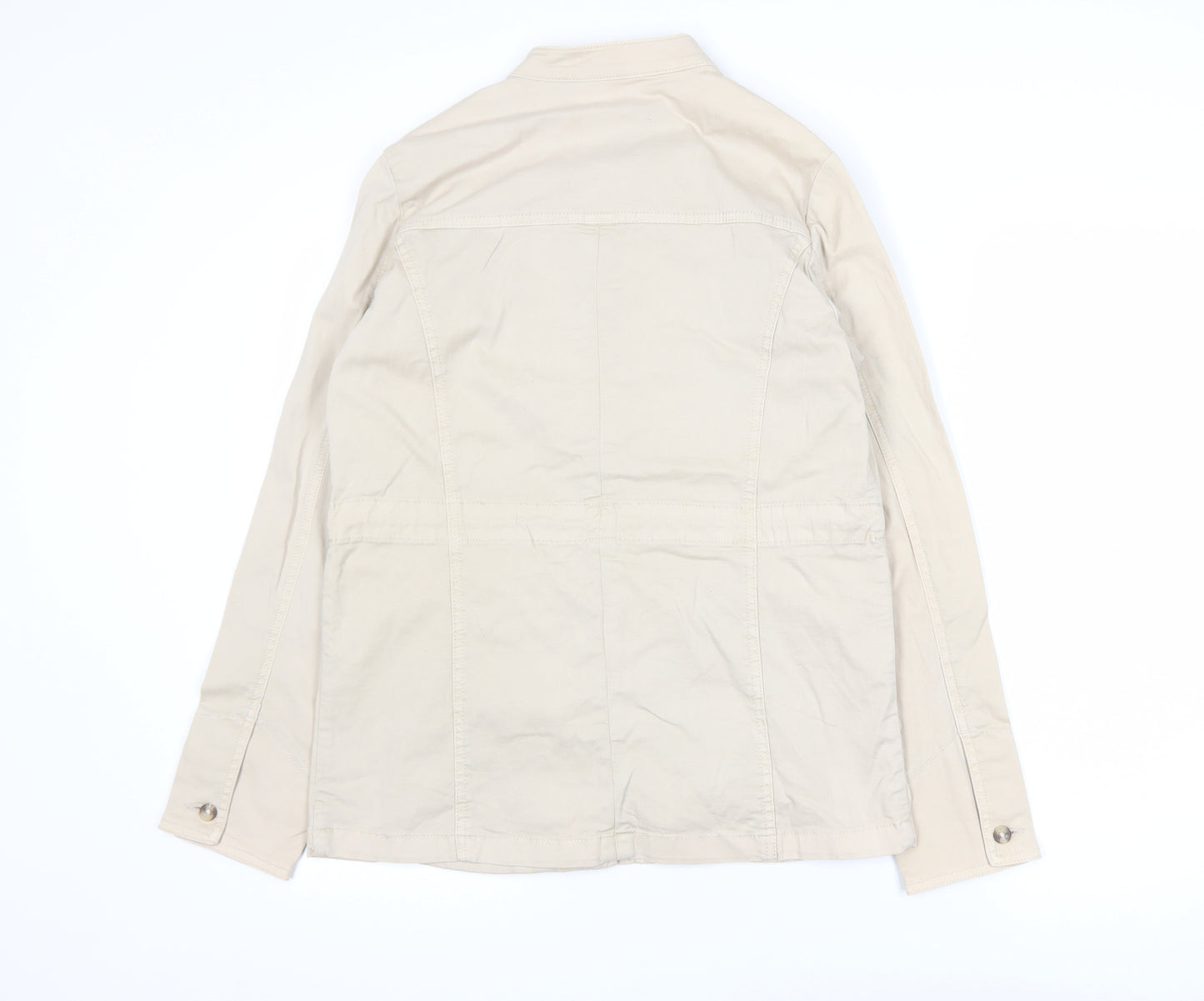 Capsule Women Beige Military Jacket UK 10 Cotton Mid-Length