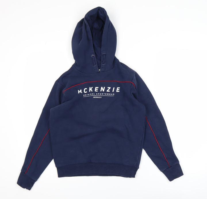 McKenzie Boys Navy Pullover Hoodie Size 10-12 Years Graphic Print