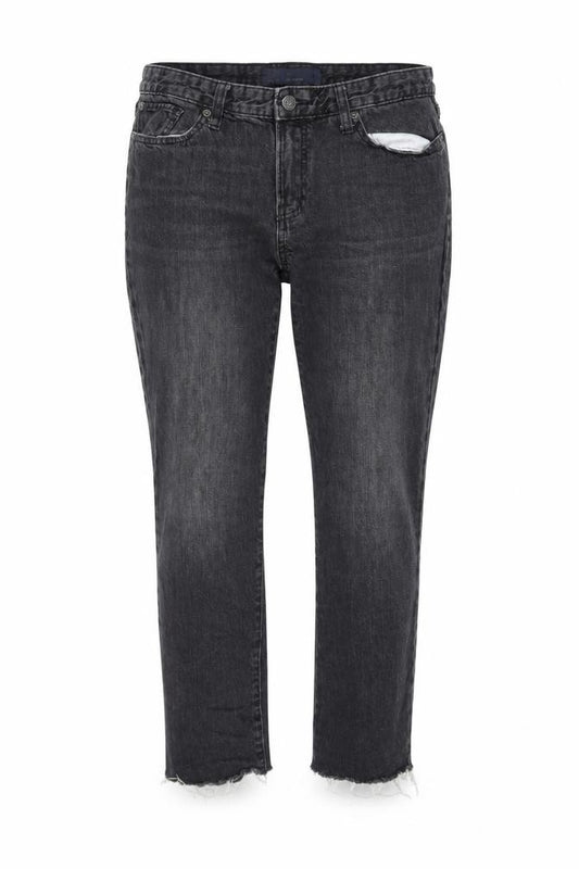 Front view of Gap Women’s Black Boyfriend Jeans, size UK 8, Relaxed Fit Denim