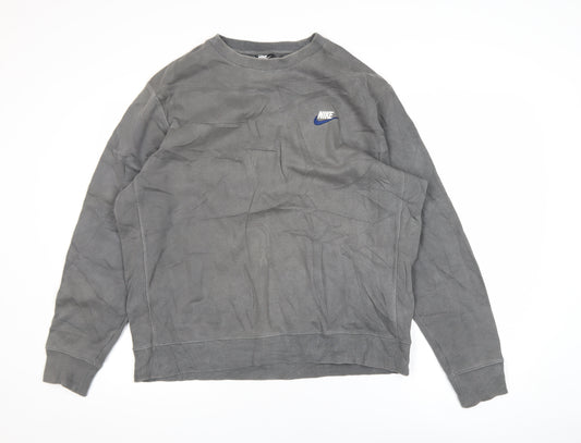 Nike Men's Grey L Pullover Crew Neck Sweatshirt