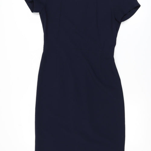 Next Women Blue Size 8 Sheath Knee Length Work Dress