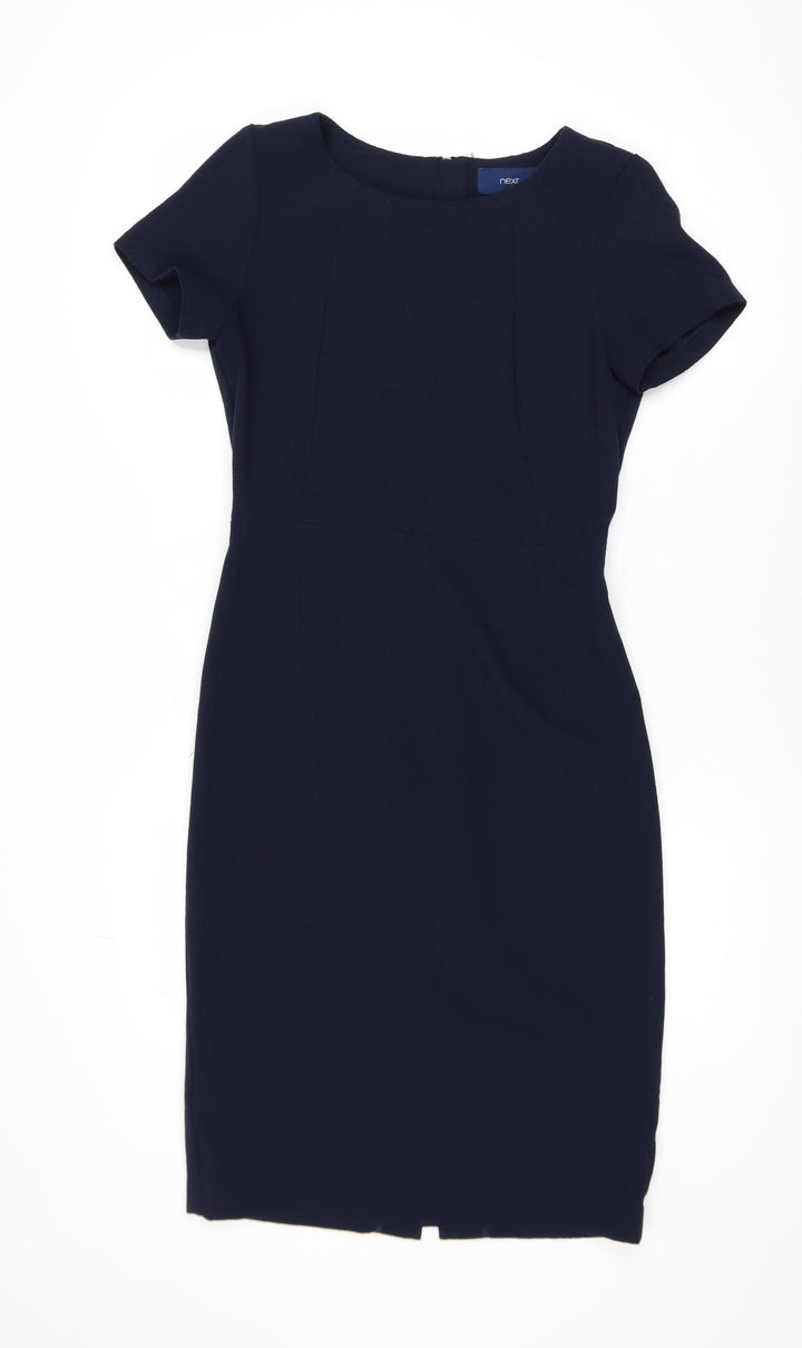 Next Women Blue Size 8 Sheath Knee Length Work Dress