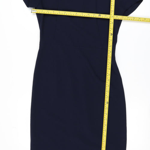 Next Women Blue Size 8 Sheath Knee Length Work Dress