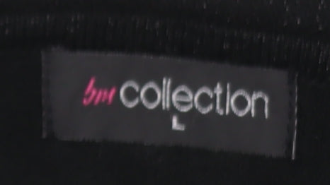 bm collection Women Black Embroidered Knit Shrug L Lightweight