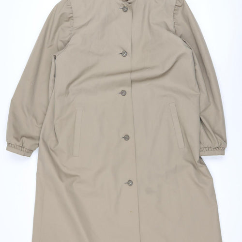 Marks and Spencer Women Beige Petite Fit Long Overcoat Size 12