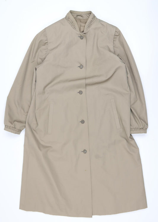 Marks and Spencer Women Beige Petite Fit Long Overcoat Size 12