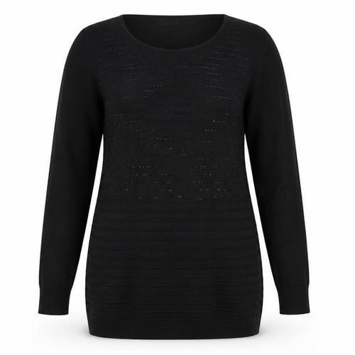 Claudia C Women's Black Long Sleeve Tunic Viscose Knit Top L
