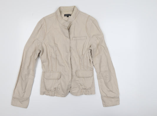 Warehouse Women’s Beige Linen Cotton Belted Jacket Size 12