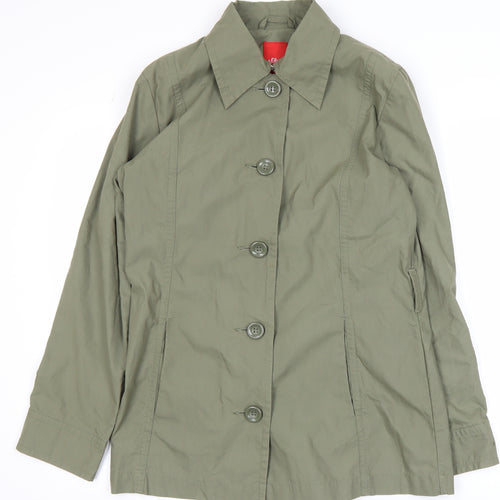 s.Oliver Women’s Green Cotton Blend Mid-Length Casual Jacket Size 8
