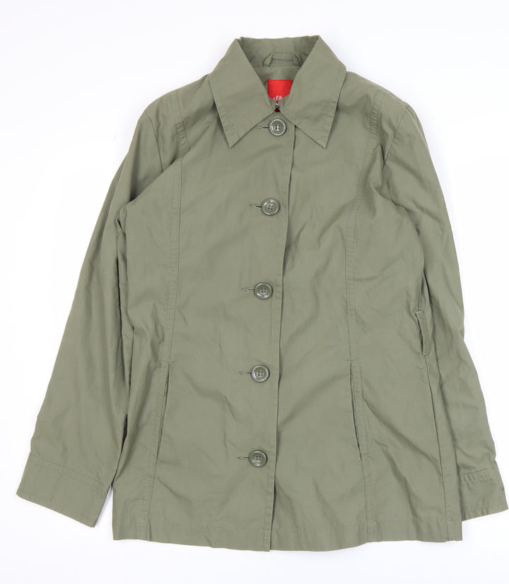 s.Oliver Women’s Green Cotton Blend Mid-Length Casual Jacket Size 8