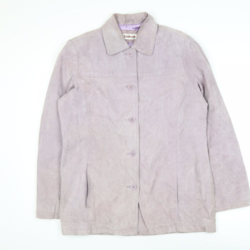 Kaleidoscope Womens Purple Suede Mid-Length Jacket UK 16