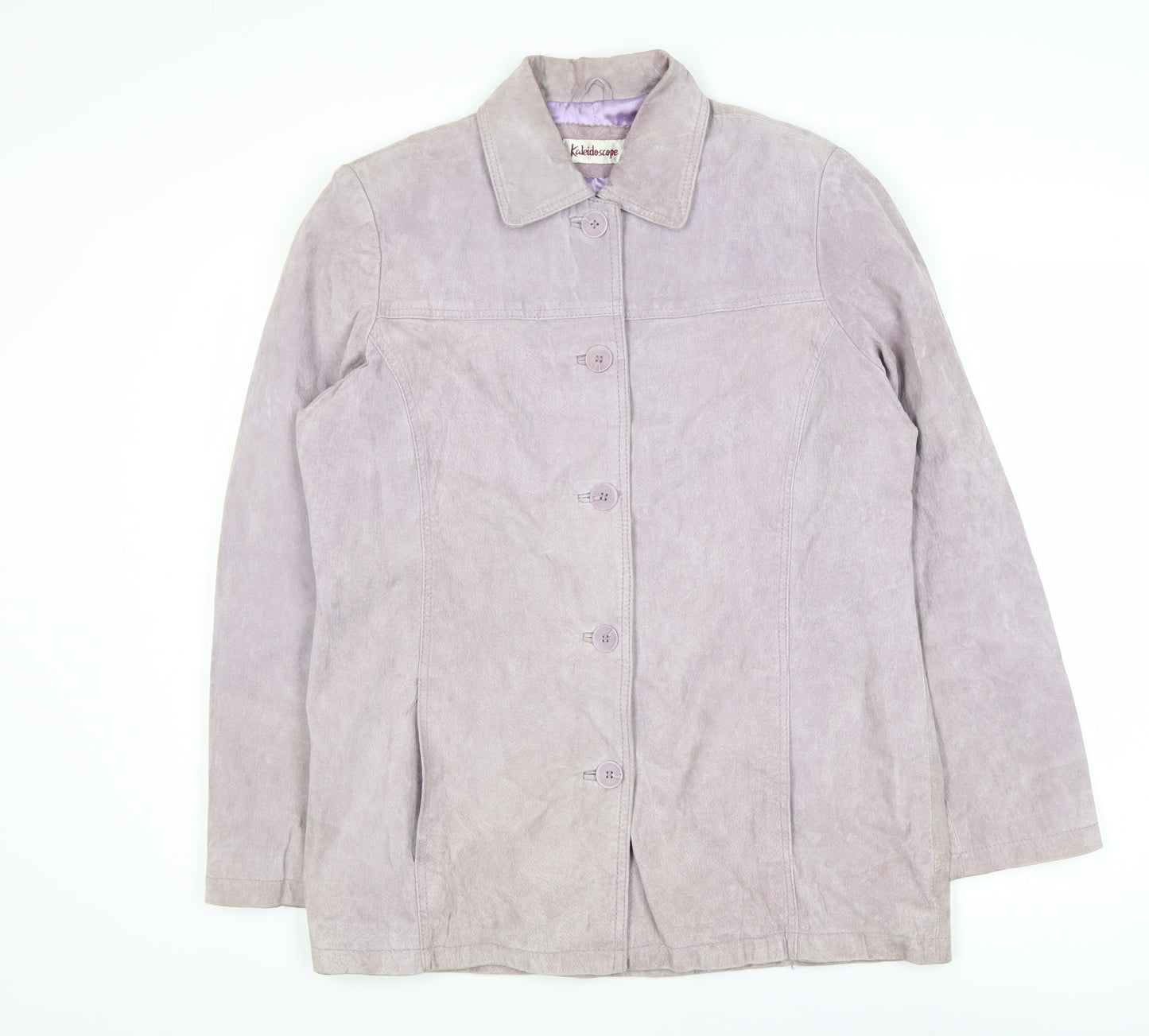 Kaleidoscope Womens Purple Suede Mid-Length Jacket UK 16