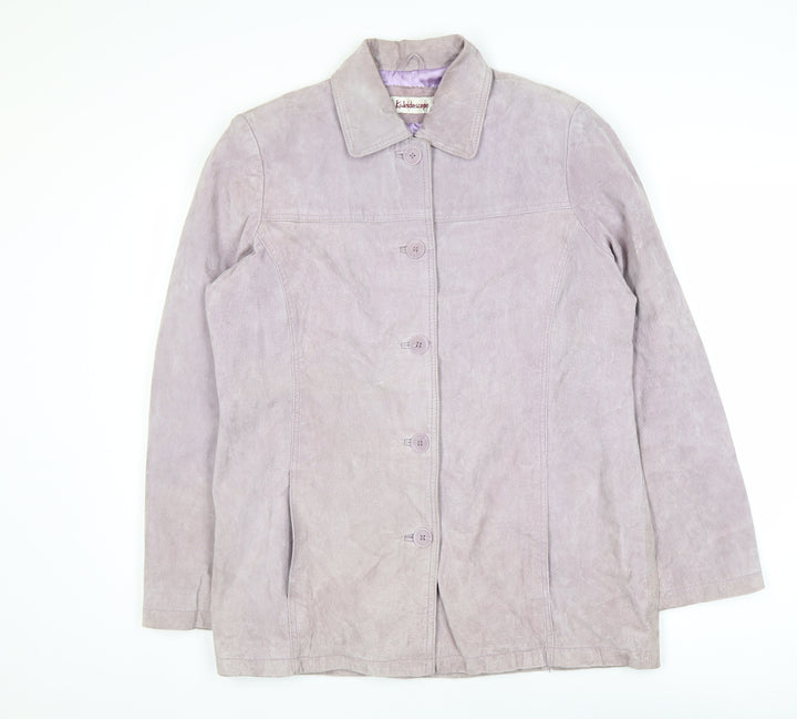 Kaleidoscope Womens Purple Suede Mid-Length Jacket UK 16