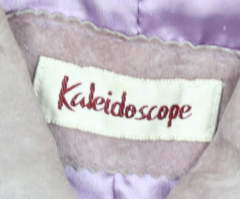 Kaleidoscope Womens Purple Suede Mid-Length Jacket UK 16