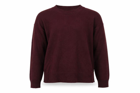 Front view of Oasis unisex red medium crew neck jumper