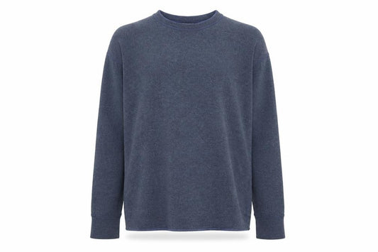 Front view of L.L. Bean Men's Blue Cotton Pullover Crew Neck Sweatshirt, size L