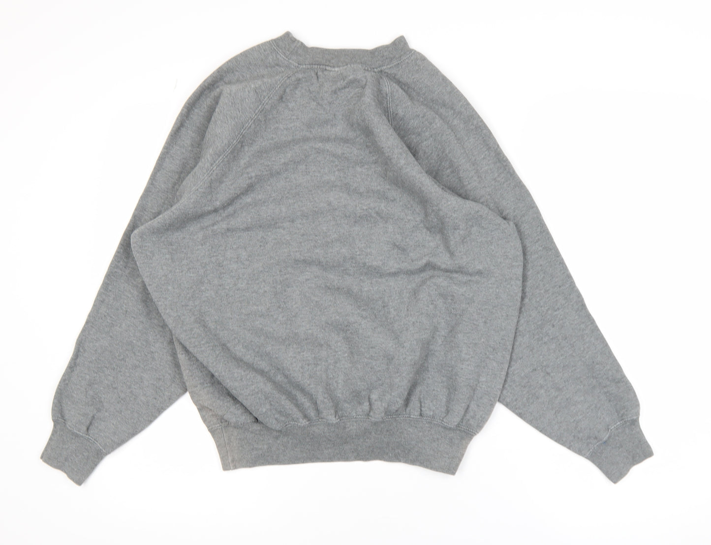 Hype Boys Grey Large Crew Neck Pullover Sweatshirt with Logo Print