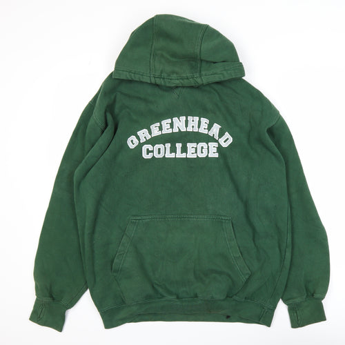 Just Hoods AWDis Green Men's Pullover Hoodie L College Graphic