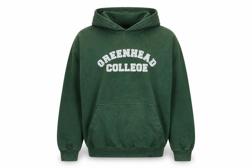 Just Hoods AWDis Green Men's Pullover Hoodie L College Graphic