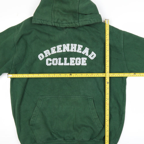 Just Hoods AWDis Green Men's Pullover Hoodie L College Graphic