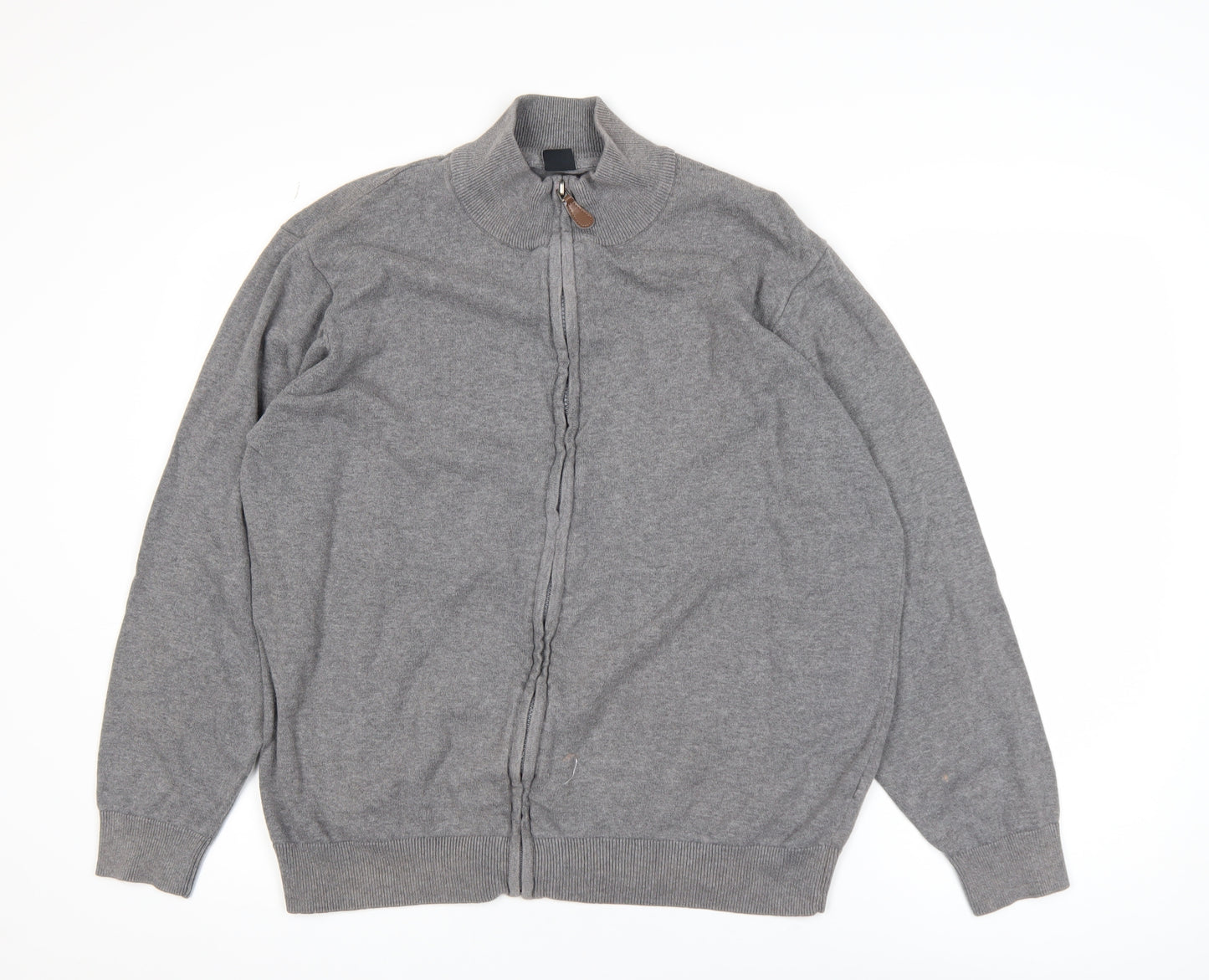 Cotton Traders Men’s Grey 2XL Full Zip Cotton Jumper