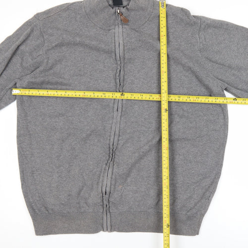 Cotton Traders Men’s Grey 2XL Full Zip Cotton Jumper