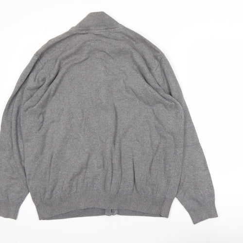 Cotton Traders Men’s Grey 2XL Full Zip Cotton Jumper