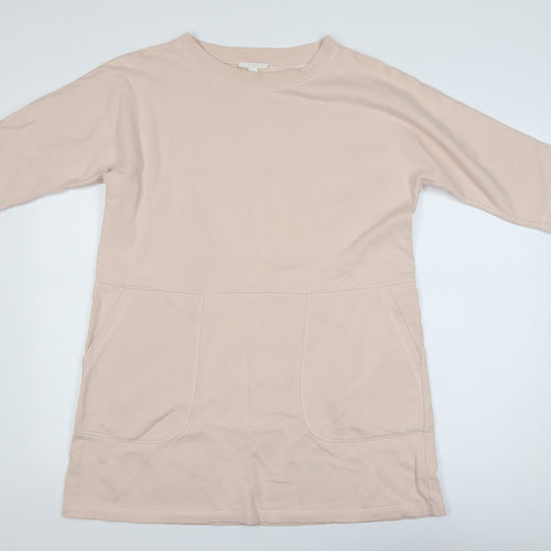 COS Women Beige Cotton Short Shift Dress XS Half Sleeve