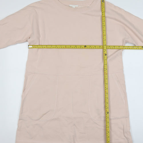 COS Women Beige Cotton Short Shift Dress XS Half Sleeve