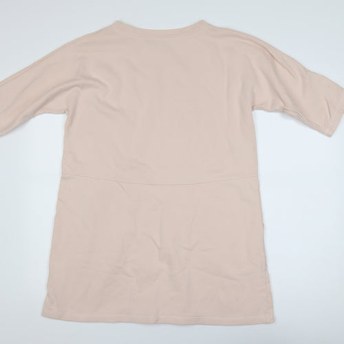 COS Women Beige Cotton Short Shift Dress XS Half Sleeve