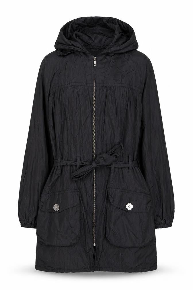 Marks and Spencer Women’s Black Hooded Belted Parka Coat Size 10