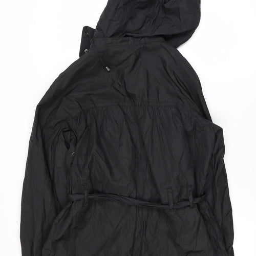 Marks and Spencer Women’s Black Hooded Belted Parka Coat Size 10