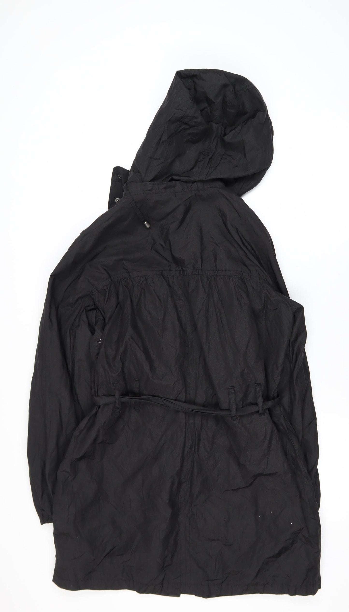 Marks and Spencer Women’s Black Hooded Belted Parka Coat Size 10
