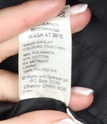 Marks and Spencer Women’s Black Hooded Belted Parka Coat Size 10