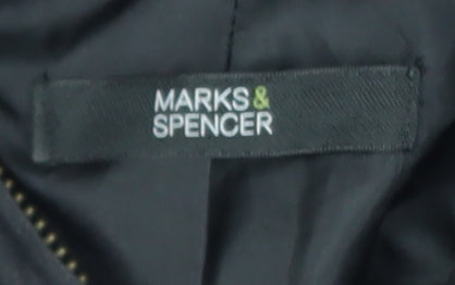 Marks and Spencer Women’s Black Hooded Belted Parka Coat Size 10