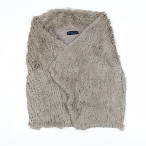 Bédelia Women's Grey Rabbit Fur Wool Blend Sleeveless Waistcoat Size 12