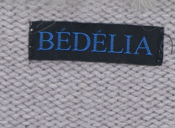 Bédelia Women's Grey Rabbit Fur Wool Blend Sleeveless Waistcoat Size 12