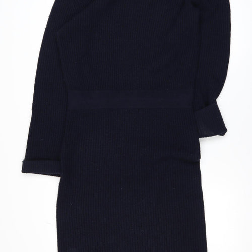 Reiss Women’s Black Wool Cashmere Knit Bodycon Dress M