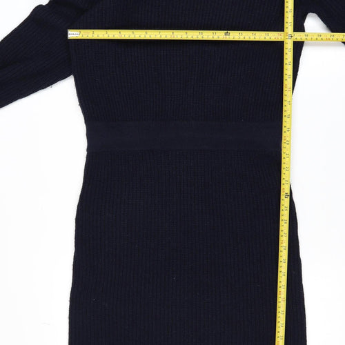 Reiss Women’s Black Wool Cashmere Knit Bodycon Dress M