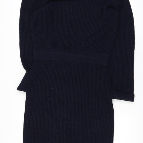 Reiss Women’s Black Wool Cashmere Knit Bodycon Dress M