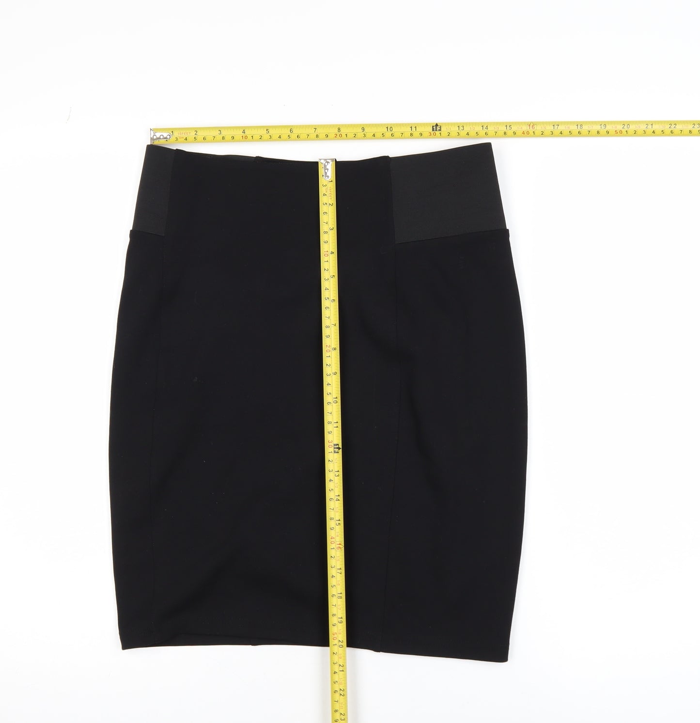 Vero Moda Women's Black Pencil Skirt L Stretch Knee Length Workwear
