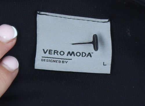 Vero Moda Women's Black Pencil Skirt L Stretch Knee Length Workwear