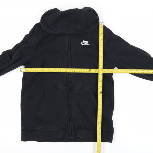 Nike Boys Black Full Zip Hoodie Size L 147-158cm Cotton Blend