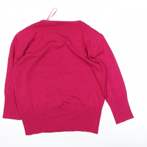 Roman Women’s Pink 3/4 Sleeve Knit Square Neck Blouse Size 16