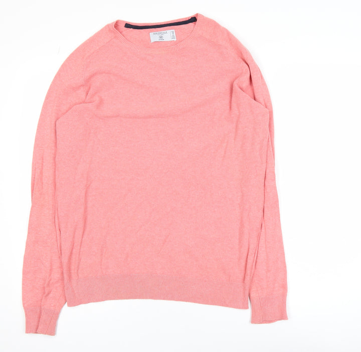Springfield Womens Pink Crew Neck Cotton Pullover Jumper Size 12