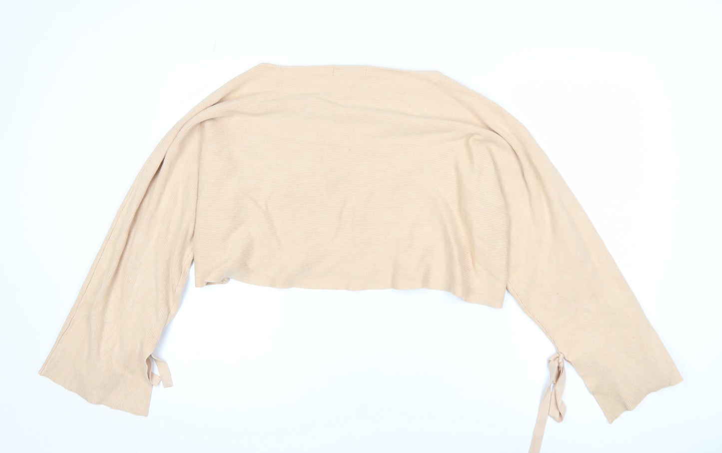 Zara Women Beige Knit Cropped Pullover Jumper Size 14