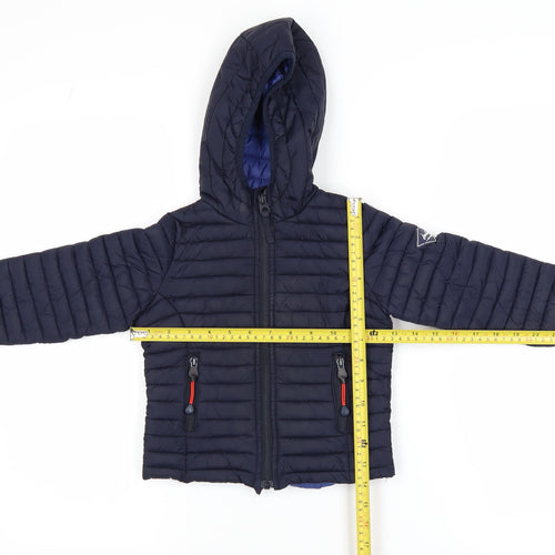Joules Boys Blue Hooded Puffer Jacket 2 Years Lightweight Winter Coat
