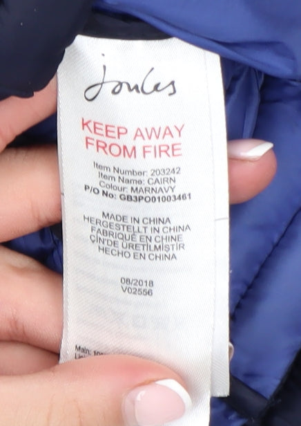 Joules Boys Blue Hooded Puffer Jacket 2 Years Lightweight Winter Coat